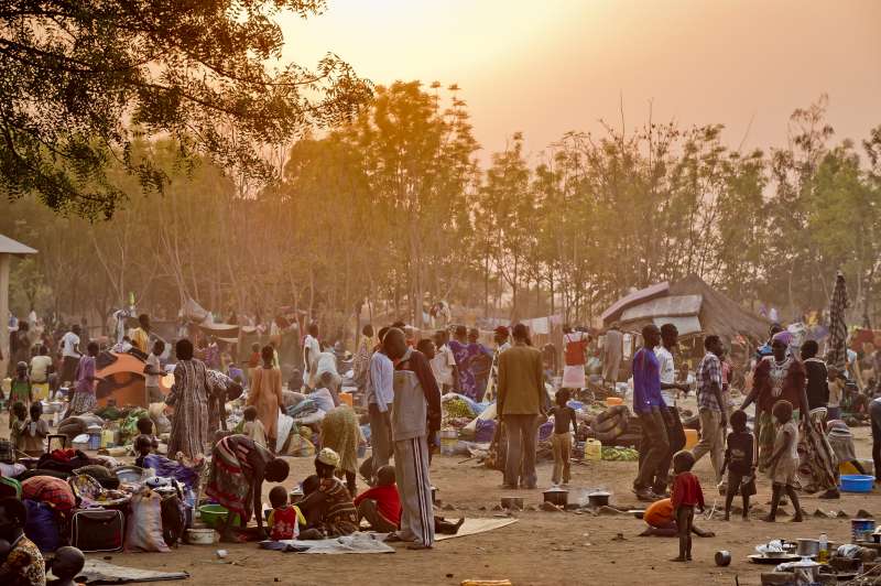 Refugees from South Sudan arrive early this year at a reception centre in Adjumani district, like the one Peter had reached a few months earlier. © UNHCR/F.Noy