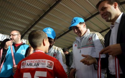 Italian football great Franco Baresi opens sports centre in Lebanon for UNHCR