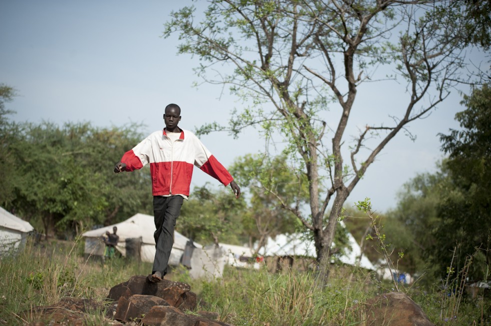 Gatwech, 15, is living in Ethiopia's Tierkidi refugee camp. He hopes to become a politician so that he can ‘do good’ in South Sudan. 