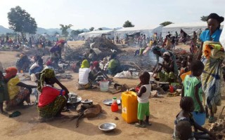 Nigerian refugees at the Minawao camp in Cameroon's Far North region. Fresh fighting has forced thousands to flee to the region.