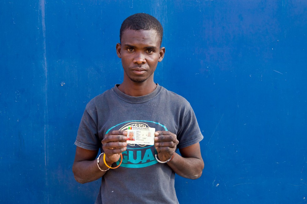 Abou, 24, is a former street child who acquired a birth certificate with help from an aid agency. 