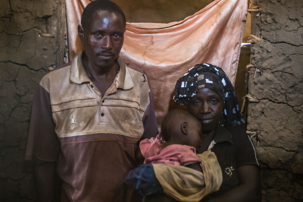 Innocent and Immaculate are living with their daughter Flavia and five other children at their home in Uganda’s Nakivale refugee settlement.