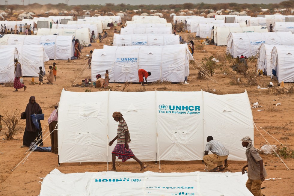 Somali refugees at Dadaab, which is located in north-east Kenya. Dadaab is the world's largest refugee camp complex. © UNHCR / B. Bannon 