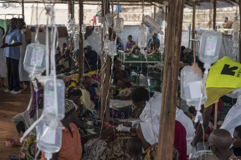 Burundian refugees being treated for acute diarrhoea in a cholera treatment centre in Kigoma, Tanzania.