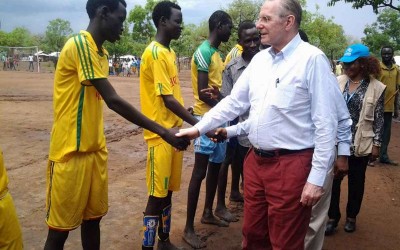 Former IOC chief Rogge pledges more sport opportunities for refugees in Ethiopia