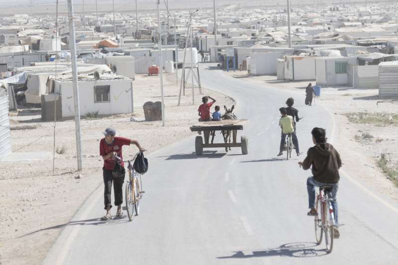 Un quartier du camp de réfugiés de Zaatari en Jordanie où sont hébergés 80 000 réfugiés syriens. 23 juin 2015.