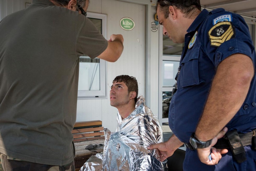 Ahmed, a Syrian refugee who was rescued from the sea, floated for about eight hours after the overcrowded boat he was travelling in sank.