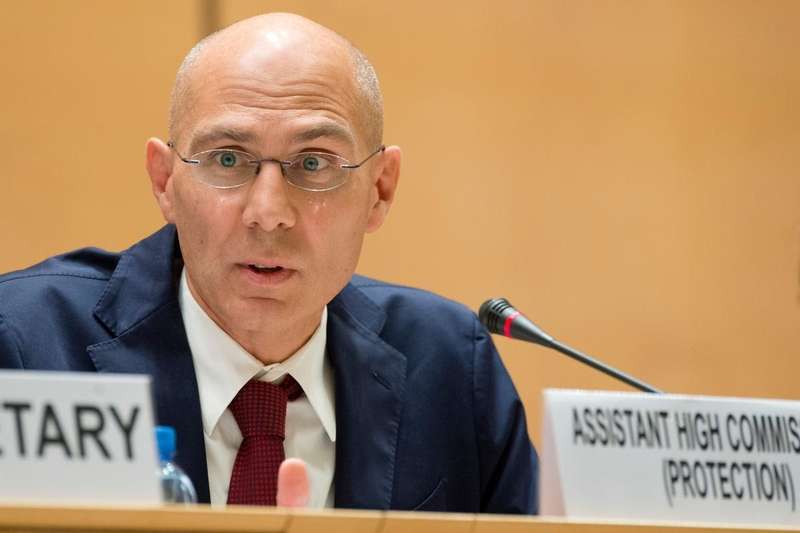Assistant High Commissioner for Protection, Volker Türk, addresses UNHCR's Executive Committee meeting.