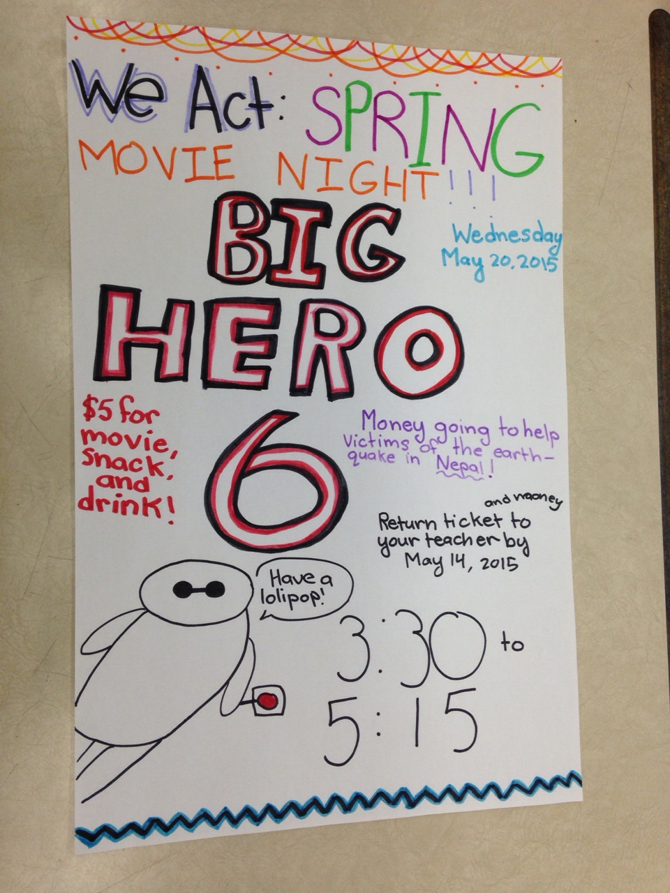 Through a movie night, Sunalta Elementary School raised $740 for UNHCR's Nepalese earthquake relief campaign.
