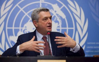 UNHCR's High Commissioner Filippo Grandi speaks at his first press conference as head of the agency.