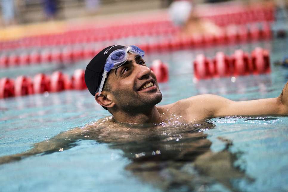 In the Paralympic Games, Ibrahim will compete in the 50-metre and 100-metre freestyle events in the S10 class. © UNHCR/Achilleas Zavallis