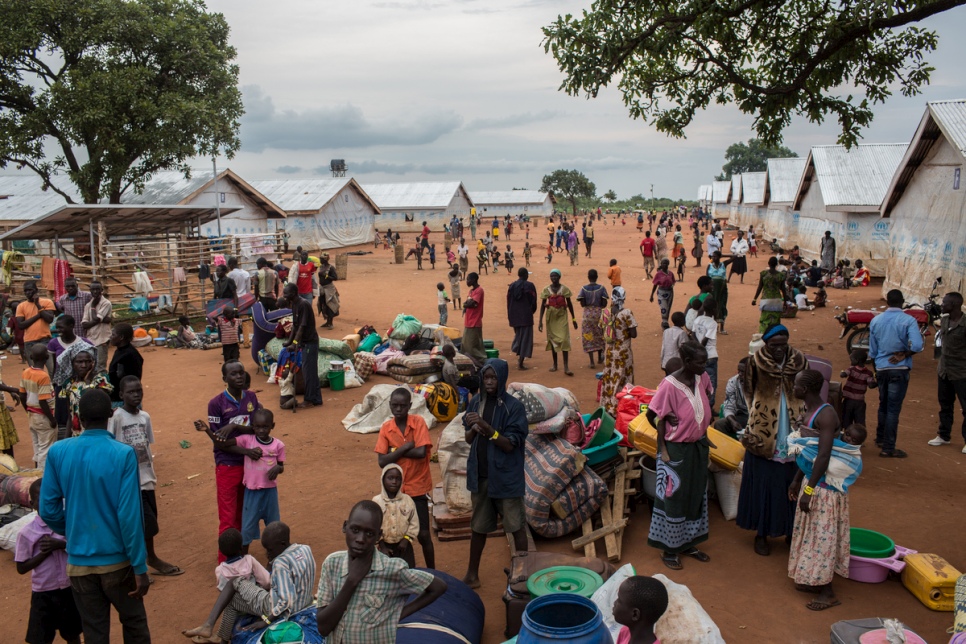 Newly arrived South Sudanese refugees on northern Uganda.