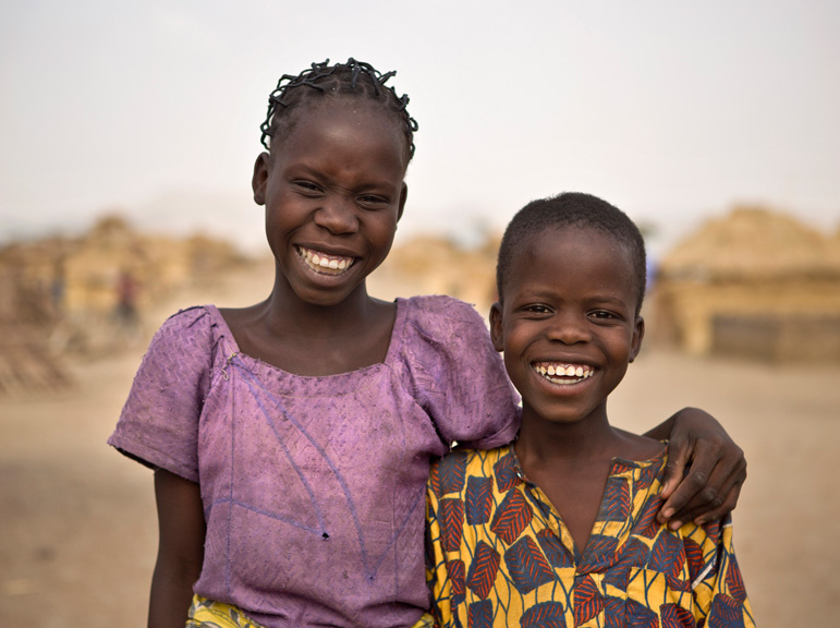 Cameroon. Nigerian refugees and siblings Larama and Ibrahim. UNHCR, the UN Refugee Agency has become increasingly alarmed at the unfolding situation in northeast Nigeria.