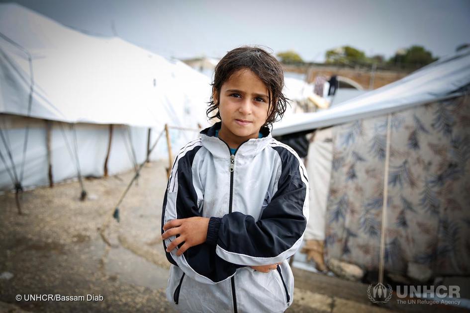 Internally displaced persons in Syria. Winter at Lattakia Shelter. Shaima, 8-years-old, displaced from Aleppo three years ago with her family of five