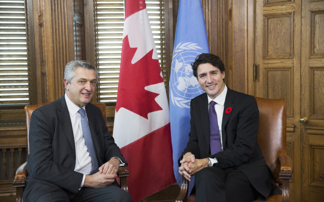 UNHCR chief hails Canada as “champion” of refugees