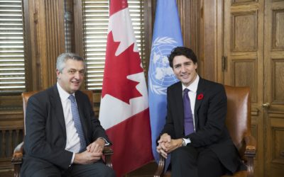 UNHCR chief hails Canada as “champion” of refugees