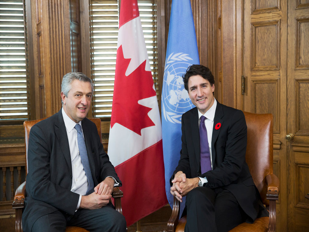 During his mission to Canada in the fall of 2017, UN High Commissioner for Refugees Filippo Grandi met with Prime Minister Justin Trudeau where he hailed Canada as a "champion" for refugees. © UNHCR/Michelle Siu 