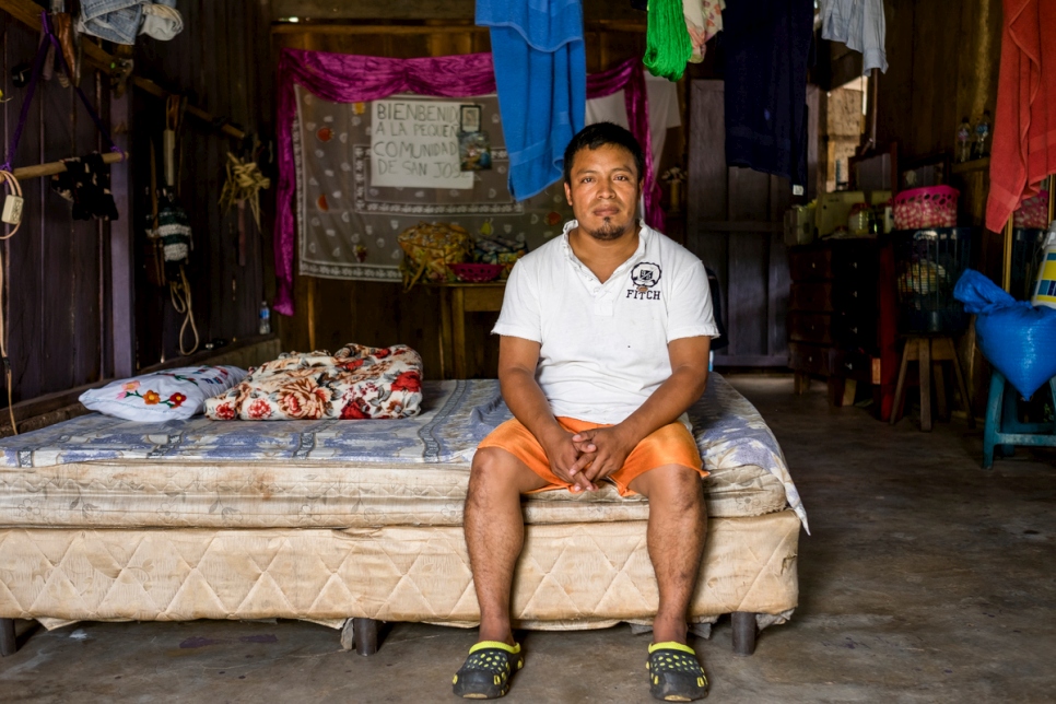 Andrés is coordinator of a centre in El Ceibo, Guatemala, that helps people fleeing gang violence, pictured here in September 2016. 