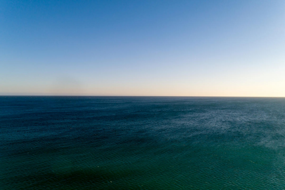 The vastness of the Mediterranean disappearing into the horizon