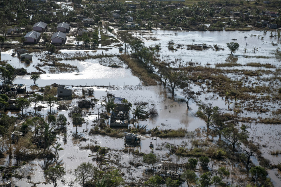 Aerial view of flooding caused by Cyclone Idai