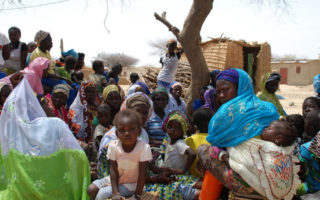 A displaced family within Burkina Faso