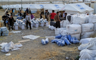 Refugees from Syria in a camp in Iraq