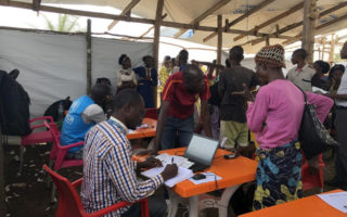 Refugees from the Democratic Republic of the Congo are registered