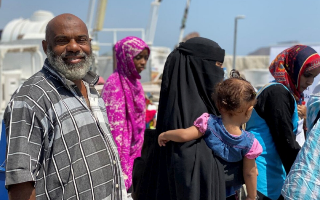 Des réfugiés somaliens rentrent en Somalie depuis le Yémen lors du tout dernier rapatriement facilité par le HCR