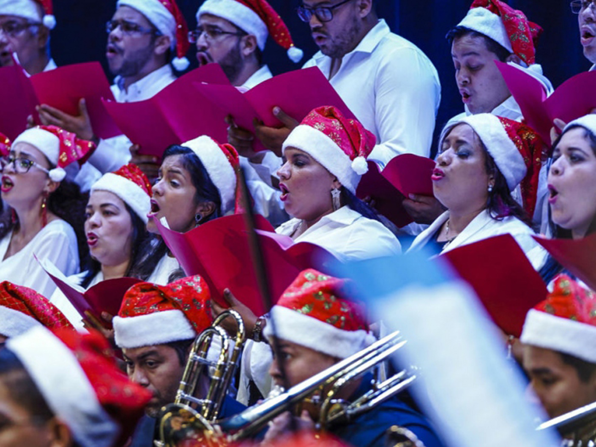 Women singing at a Christmas concert