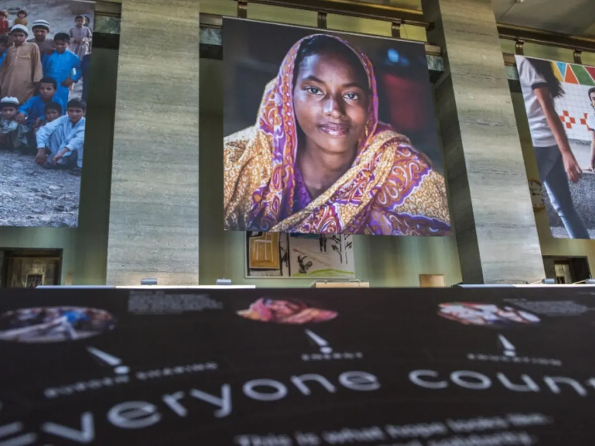 L'exposition « Chacun compte » à l'Office des Nations Unies à Genève, en Suisse, forum mondial