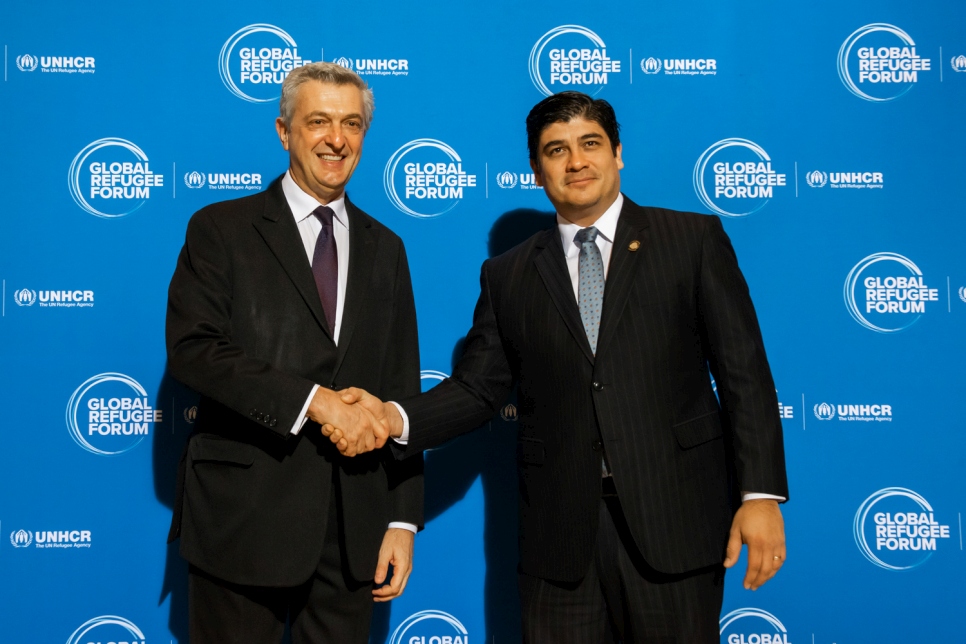 Le Haut Commissaire des Nations Unies pour les réfugiés, Filippo Grandi, avec Carlos Alvarado Quesada, Président du Costa Rica