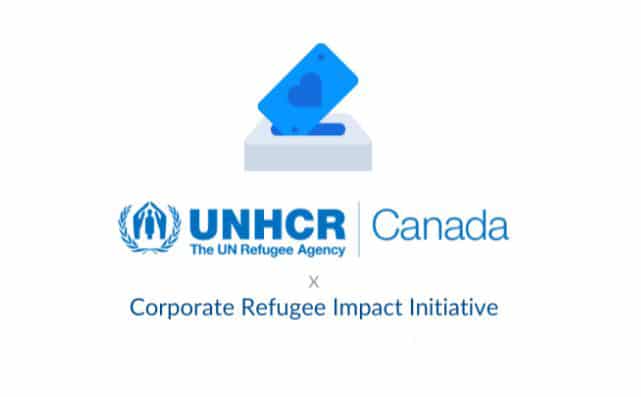 logo that reads: UNHCR Canada Corporate impact initiative