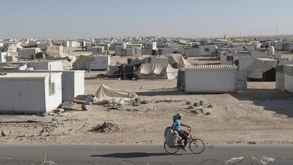 Birdseye view of a refugee camp in Jordan