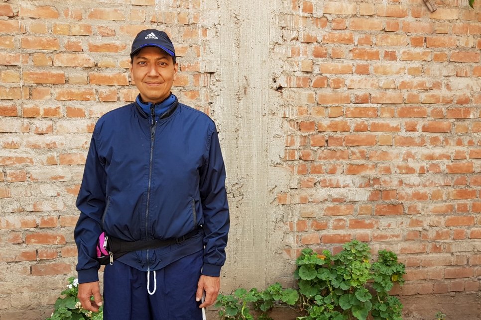 Le psychologue vénézuélien David Marín Cabrera photographié à Cuzco, au Pérou