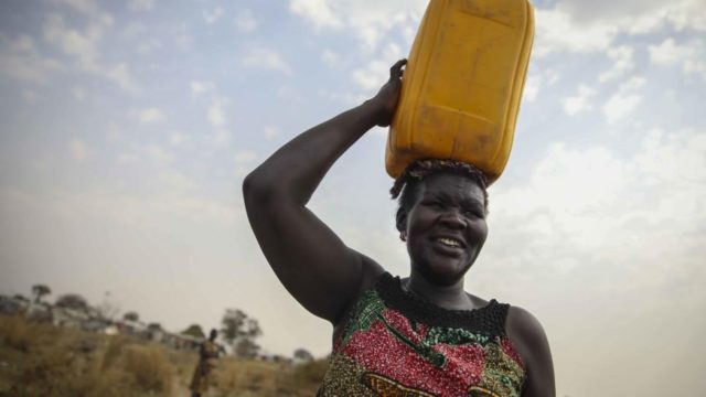 Salwa Athoo, 37, helps advance women's rights as a community leader in the internal displacement site where she lives in Juba, South Sudan