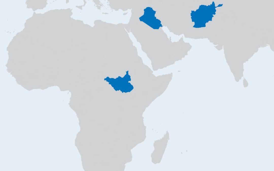 South Sudan, Iraq and Afghanistan