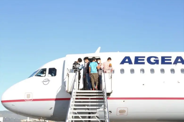 Passengers on an airplane. 