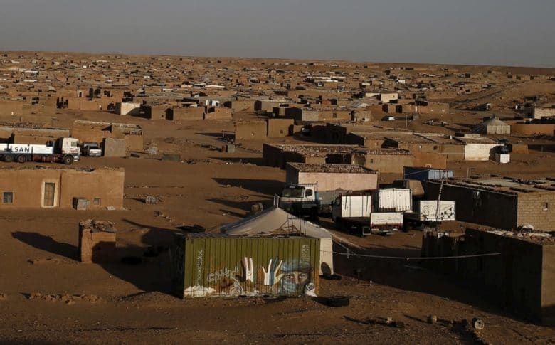 A general view of Boudjdour refugee camp in Tindouf, southern Algeria, in March 2016