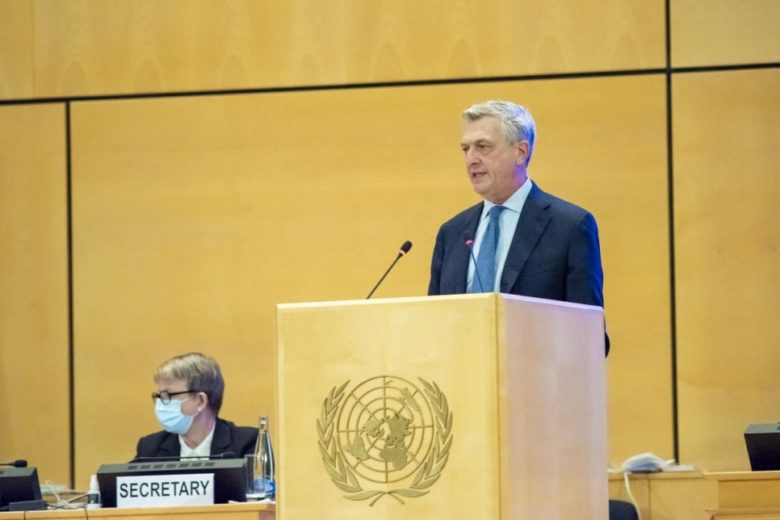UN High Commissioner for Refugees Filippo Grandi addresses UNHCR’s Executive Committee meeting in Geneva. 