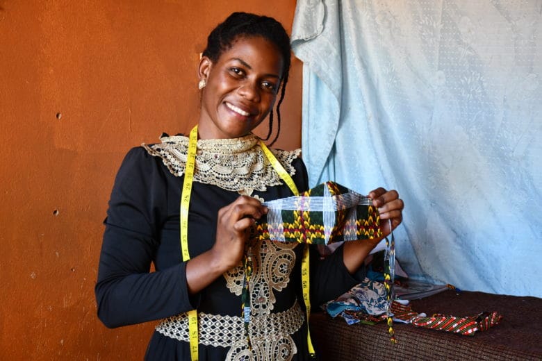 Liesse Ombeni, 28, is a mother of five little children. She fled to Uganda with her husband in 2015 from South Kivu, in the Democratic Republic of Congo