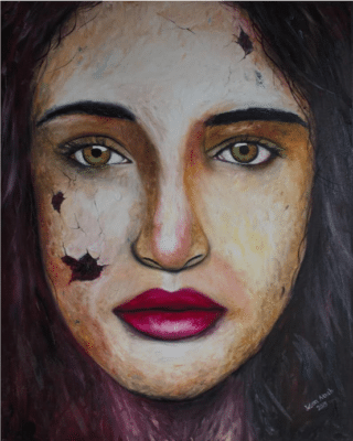 A painting of a woman called "Soul Scars"