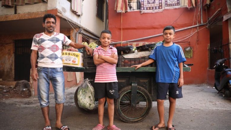 Syrian refugee Samer and his sons Ghaith and Mogammed.