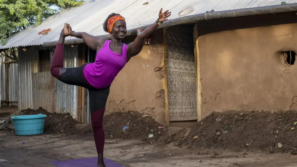 Finding wellbeing through yoga at a Kenyan refugee camp