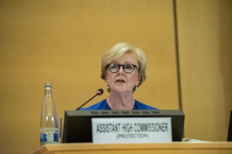 UNHCR Assistant High Commissioner for Protection, Gillian Triggs, speaks at the Executive Committee gathering in Geneva. 