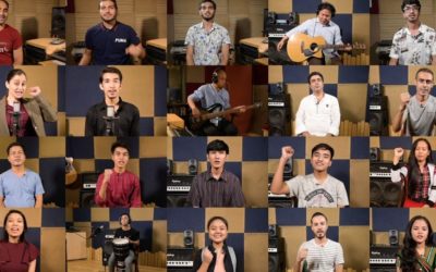 Refugees join voices in a song of hope and kindness