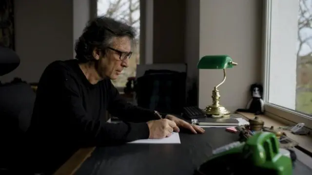 Neil Gaiman at work on the video for ‘What You Need to Be Warm” at his home on the Isle of Skye, Scotland, October 2020