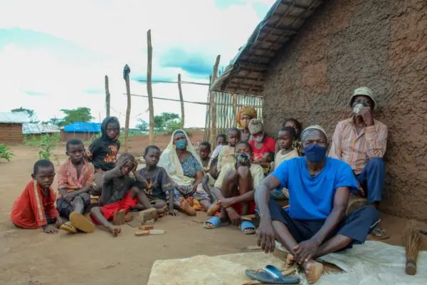 Herculano, 64 (in blue t-shirt) with his whole family, including children and grandchildren.