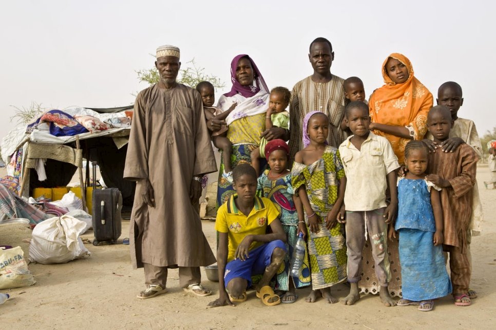 Former residents of Damasak in north-eastern Nigeria find safety in a refugee camp in Niger.