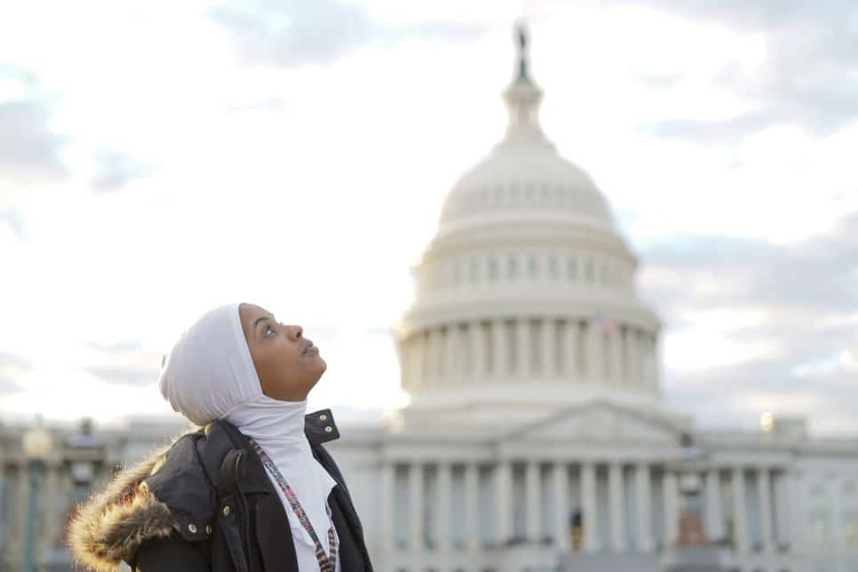 Children’s author and former Somali refugee Habso Mohamud outside the U.S. Capitol.