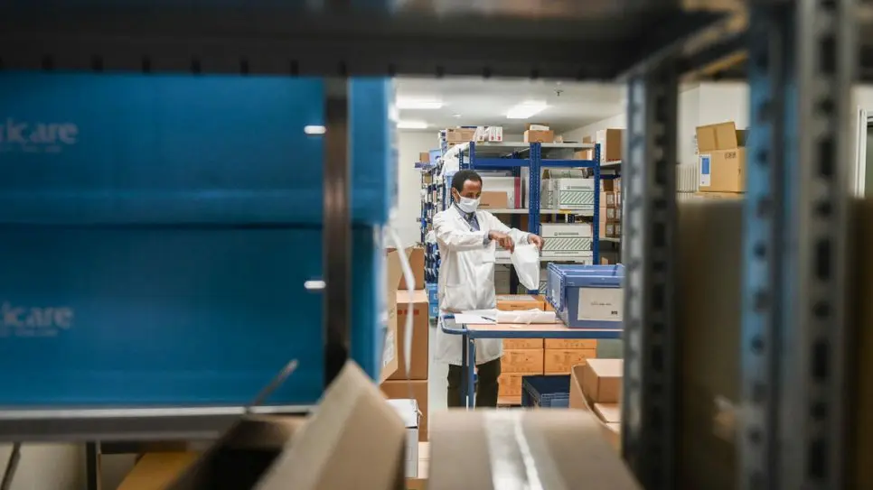 Yonas works in the pharmacy of the Robert Schuman Hospital in Luxembourg City which is distributing COVID-19 vaccines.